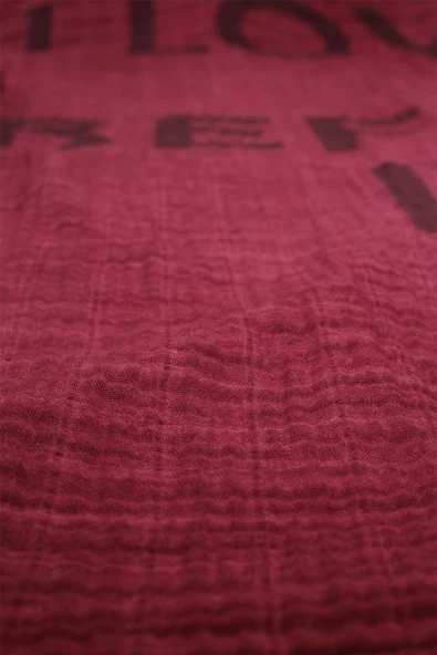 Luckka Çok Amaçlı Müslin Örtü - 100x110 cm - ZTParçaboya Bordo - 4