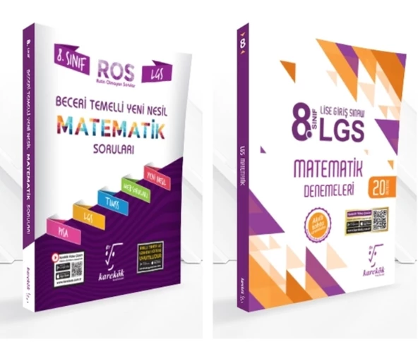KARE KÖK YAYINLARI LGS 8.SINIF MATEMATİK BECERİ TEMELLİ SORULAR + MATEMATİK 20'Lİ DENEME