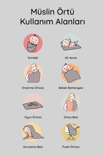 Luckka Çok Amaçlı Müslin Örtü - 100x110 cm - ZTParçaboya Bordo - 6