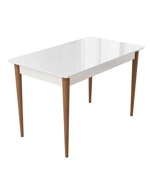PİNOTEX AYAKLI KALİTELİ MDF SABİT YEMEK MASASI  72 x 112 cm  BEYAZ - 2