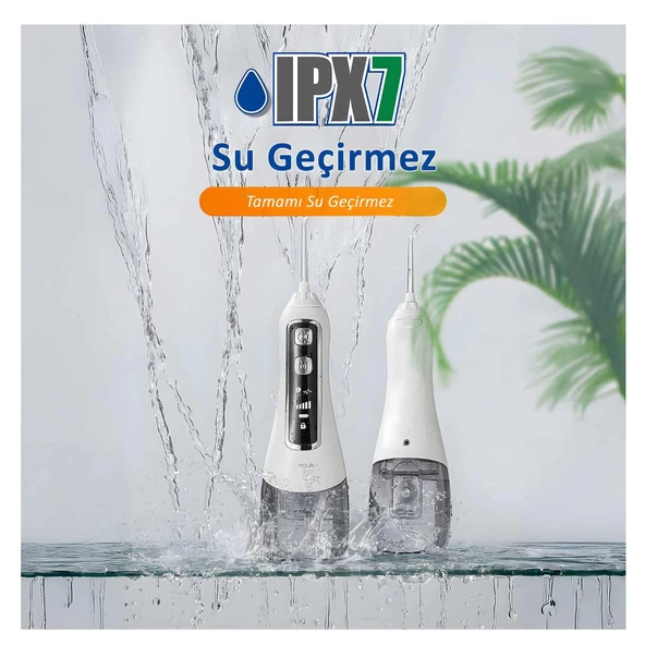 Waterpulse V580 Water Flosser Taşınabilir Şarjlı Masajlı Diş/Protez Bakım ve Ağız Duşu-Beyaz - 3