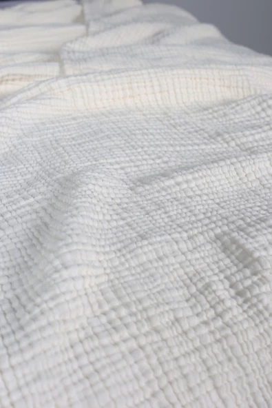 Luckka Çift Kişilik 4 Katlı Müslin Yatak Örtüsü - ZTYATAKORTUSU 220x240 Krem - 5