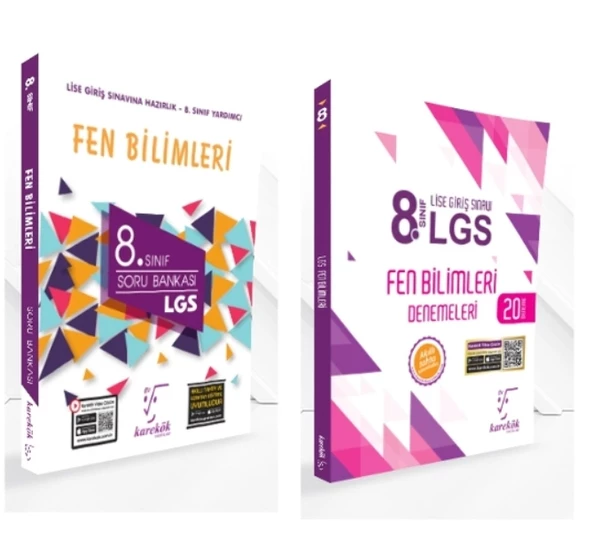 KARE KÖK YAYINLARI LGS 8.SINIF FEN BİLİMLERİ SORU BANKASI + FEN BİLİMLERİ 20'Lİ DENEME