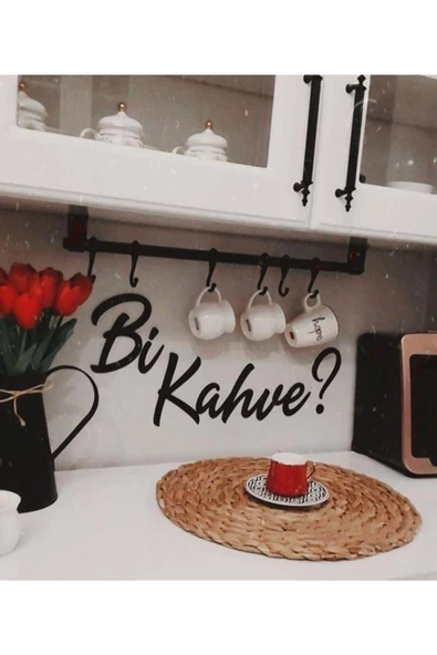 TVS LAZER TASARIM Bi Kahve ? Ahşap Duvar Yazısı Aker Tablo