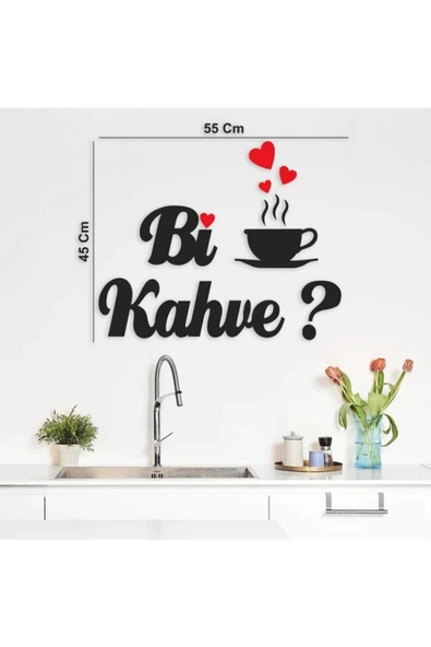 TVS LAZER TASARIM Bi Kahve Dekoratif Duvar Süs Ebat : 55x45 Cm