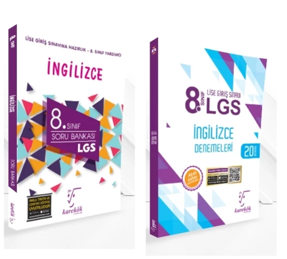KARE KÖK YAYINLARI LGS 8.SINIF İNGİLİZCE SORU BANKASI + İNGİLİZCE 20'Lİ DENEME