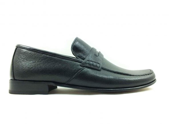Zekirok Hakiki Deri Kösele Erkek Ayakkabısı Siyah 06 K-305