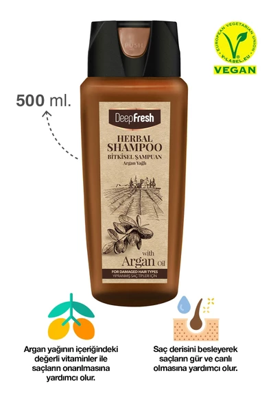 Deep Fresh Herbal Bitkisel Şampuan Argan Yağı Özlü Yıpranmış Saçlar 500 Ml - 2