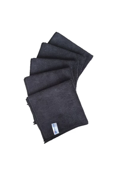 İntermop Mikrofiber Temizlik Bezi Kalın Dokulu Siyah 40x40 Cm 20 Adet - 6
