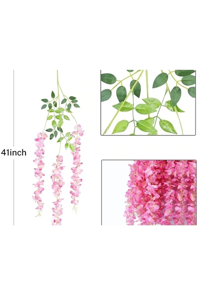 YASİMA AKASYA  5 DAL PEMBE DEKOR NİSAN DOĞUM GÜNÜ BALKON SÜSÜ - 4