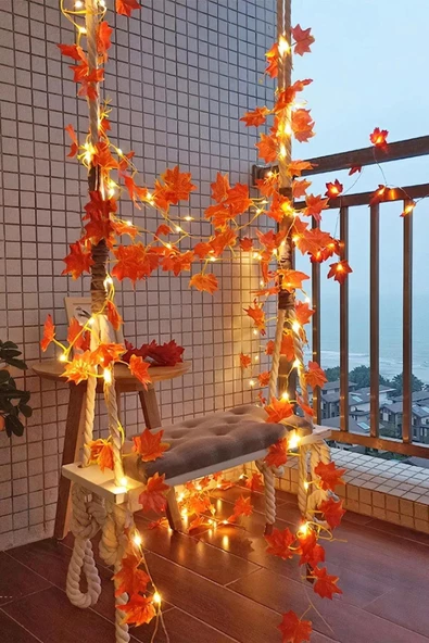 YASİMA Yasima 12 Daldekoratif Sonbahar Yapraklı Yapay Sarmaşık Ev Dekor Balkon Süs