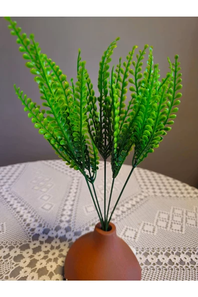 YASİMA YASİMAYapayBitkiKabarıkSusamBitkisi Demeti 5 Dal Garnitür Aranjman Dikey Bahçe Saksı Yeşillik 40 Cm - 5