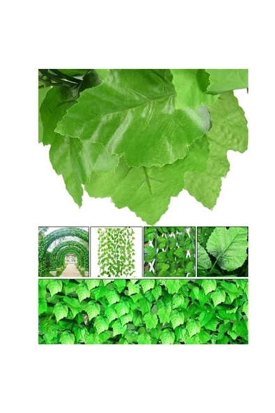 casadilegno Dekoratif Yeşil Yapraklı Yapay Sarmaşık Üçgen Yaprak Asma Yaprağı - 2