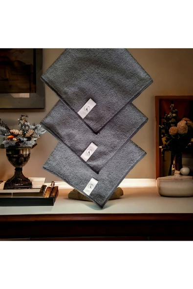 YASİMA Gri Mikrofiber Temizlik Bezi 3 Adet Ev Ve Cam Temizliği Araba Tezgaüstü Bezi - 5