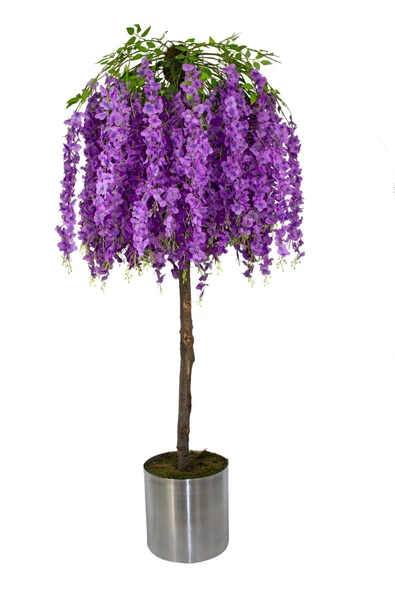 YASİMA AKASYA MOR 5 DAL DEKOR NİSAN DOĞUM GÜNÜ BALKON SÜSÜ - 2