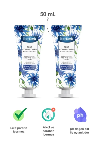 Deep Fresh Prebiyotik Nemlendirici El Ve Vücut Kremi Mavi Kantaron 50 ml 2 Adet - 2