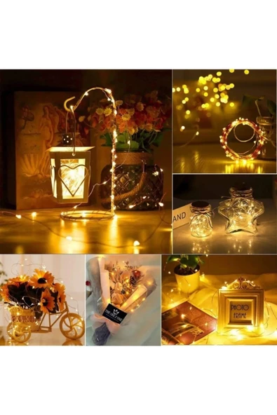 YASİMA Pil Ile Çalışan Peri Led Işık Kumandalı Animasyonlu Pil Led 10 Metre Çok Amaçlı Aydınlatma - 7