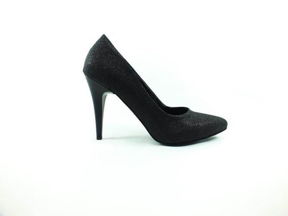 Çarıkçım Stiletto Kadın Ayakkabı Siyah-Simli 61 700