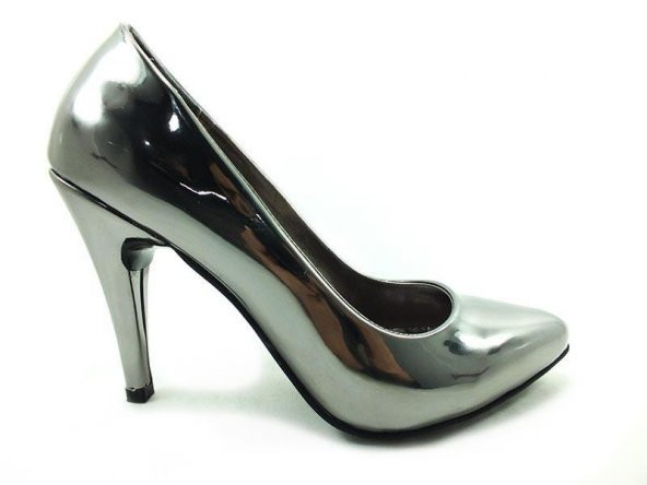 Çarıkçım Stiletto Kadın Ayakkabı Platin-Ayna 61 700