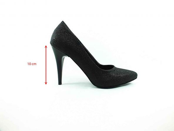 Çarıkçım Stiletto Kadın Ayakkabı Siyah-Simli 61 700 - 5