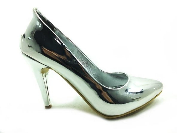 Çarıkçım Stiletto Kadın Ayakkabı Gümüş-Ayna 61 700