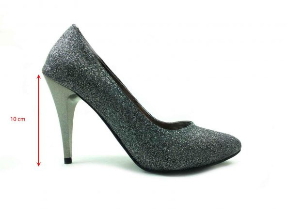 Çarıkçım Stiletto Kadın Ayakkabı Platin-Simli 61 700 - 5