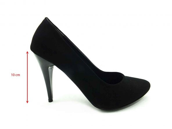 Çarıkçım Stiletto Kadın Ayakkabı Siyah-Süet 61 700 - 5