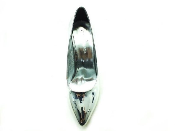 Çarıkçım Stiletto Kadın Ayakkabı Gümüş-Ayna 61 700 - 3