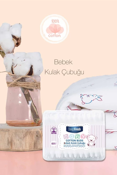 Deep Fresh Bebek Pamuklu Kulak Temizleme Çubuğu 60 Adet - 3
