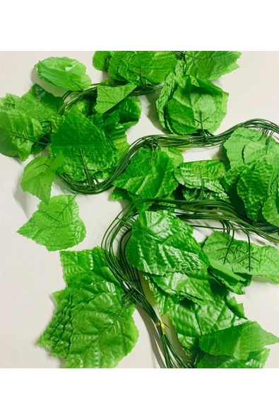 casadilegno Dekoratif Yeşil Yapraklı Yapay Sarmaşık Üçgen Yaprak Asma Yaprağı - 3