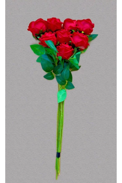 YASİMA 101 Adet 1.Kalite Yapay Kadife Kırmızı Gül kız isteme çiçeği - Resim 2