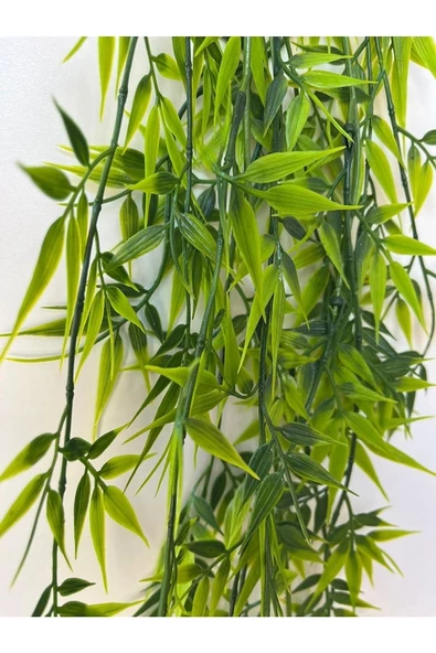 YASİMA 5 Dallı Yapay Sarkan Bitki Bambu Yaprağı Dekoratif Yapay Tavan Salkım, Dikey Bahçe Dekorasyon - 3