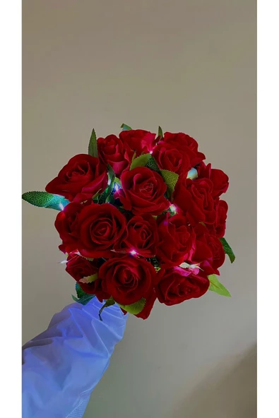 YASİMA 101 Adet 1.Kalite Yapay Kadife Kırmızı Gül kız isteme çiçeği - Resim 4