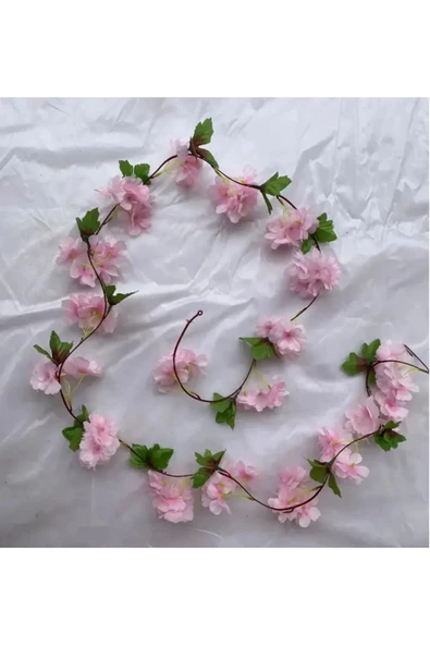 YASİMA Yapay Çiçek Bahar Dalı Sarmaşık Japon Kiraz Çiçekli 230Cm 18Çiçekli 1.Kalite DolanabilenModel