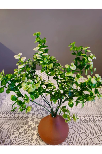 YASİMA ADET  MİNİK YAPRAKLI BEYAZ  YAPAY ÇİÇEK EV DEKORASYON ARANJMAN DEKOR BALKON 30 CM - Resim 3