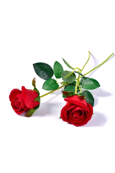 YASİMA 7 Adet 50 cm1. Klaite  Kırmızı Kadife Gül - Resim 3