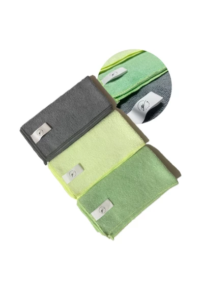 YASİMA yasima mikrofiber bez gri_yeşil_sarı ev ve cam temizlik bezi - 4