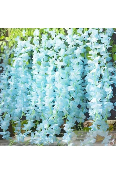 YASİMA 12 Dallı mavi sarkan Akasya Balkon Nişan Düğün Dekor - Resim 3