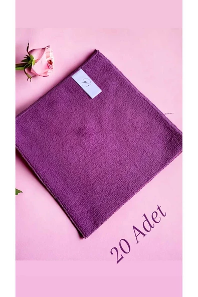 YASİMA Yasima 20 Adet Mor Mikrofiber Temizlik Bezi, Cam, Toz Alma,genel Temizlik ,mutfak