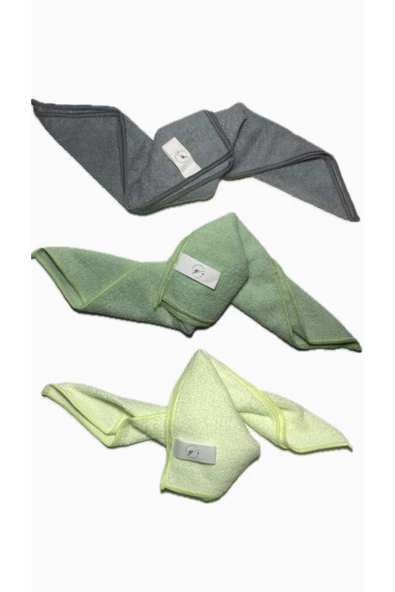 YASİMA yasima mikrofiber bez gri_yeşil_sarı ev ve cam temizlik bezi - 2