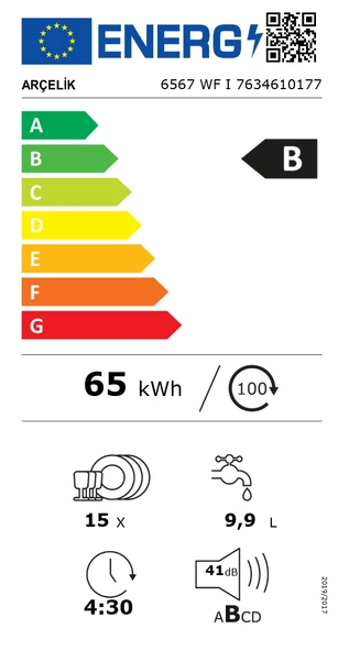 Arçelik 6567 WF I 11 Programlı Bulaşık Makinesi - 6