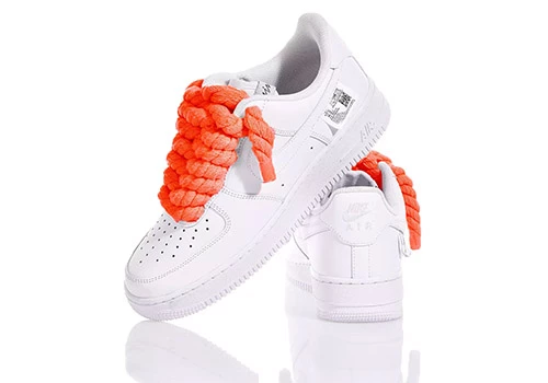 Nike Air Force 1 White Rope Lace orange - 4