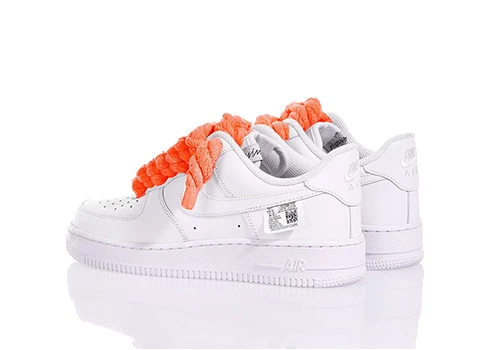 Nike Air Force 1 White Rope Lace orange - 5