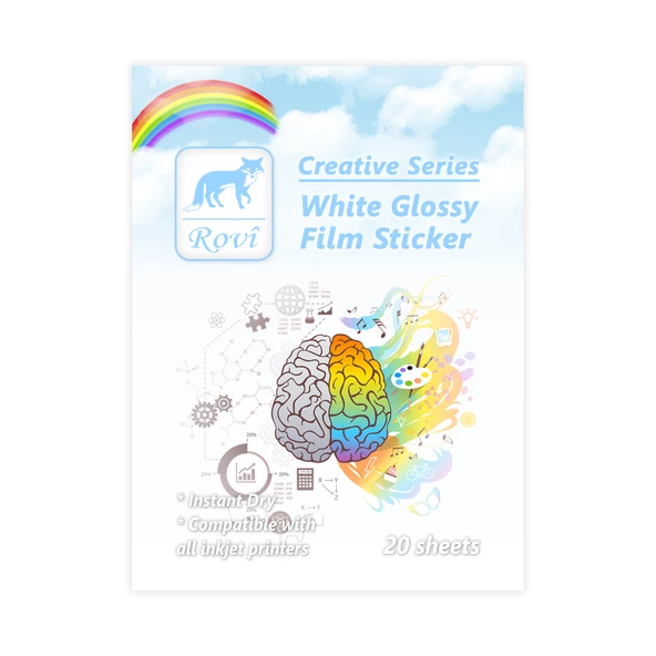 Rovi Creative PP Etiket - Parlak Beyaz 20yp A4 - 3