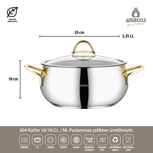 14 Parça Hot Prime İndüksiyon Uyumlu Paslanmaz Çelik Tencere Seti & Çelik Saklama Kabı - Resim 3