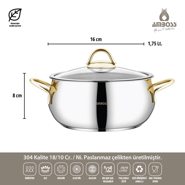 14 Parça Hot Prime İndüksiyon Uyumlu Paslanmaz Çelik Tencere Seti & Çelik Saklama Kabı - Resim 2