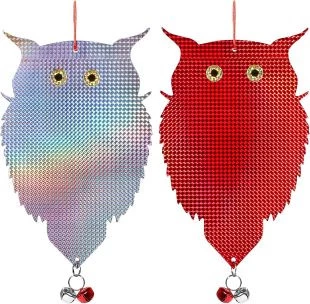 Kuş Engelleyici Baykuş,Yansıtıcı Holografik Baykuş (Kırmızı ve Gümüş) - 2