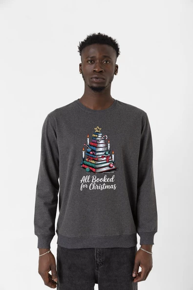 All Booked For Christmas Füme Erkek 2ip Sweatshirt
