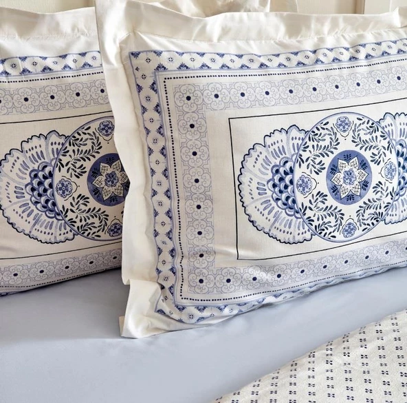 Karaca Home Amar Mavi %100 Pamuk Çift Kişilik Nevresim Takımı - 3