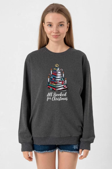 All Booked For Christmas Füme Kadın 2ip Sweatshirt